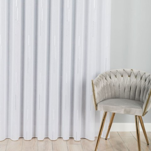 Firanka z ołowianką, wys. 300cm, kolor 005 biały z szarym 271026/OLO/005/000300/1