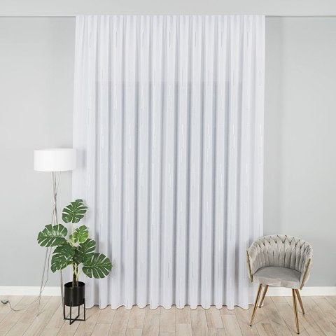 Firanka z ołowianką, wys. 300cm, kolor 005 biały z szarym 271026/OLO/005/000300/1