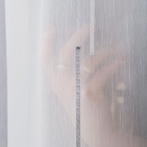 Firanka z ołowianką, wys. 300cm, kolor 005 biały z szarym 271026/OLO/005/000300/1