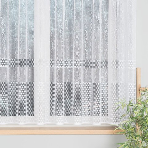 Firanka żakardowa, pasowa, wys. 155cm, kolor biały 044165/000/001/000155/1