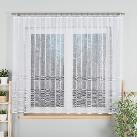 Firanka żakardowa, pasowa, wys. 155cm, kolor biały 044165/000/001/000155/1