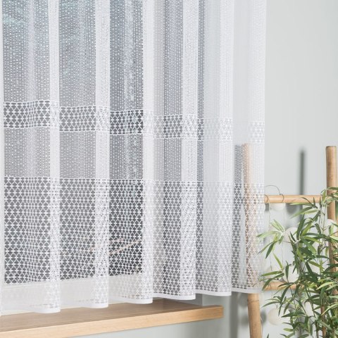 Firanka żakardowa, pasowa, wys. 155cm, kolor biały 044165/000/001/000155/1