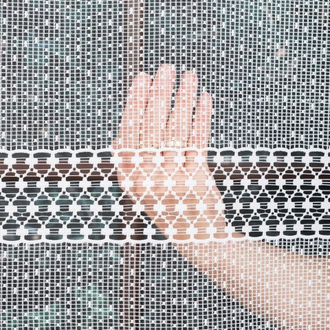 Firanka żakardowa, pasowa, wys. 155cm, kolor biały 044165/000/001/000155/1