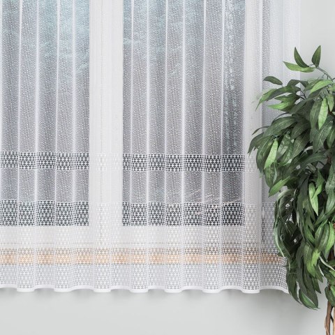 Firanka żakardowa, pasowa, wys. 175cm, kolor biały 044165/000/001/000175/1