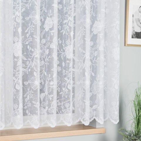 Firanka żakardowa ze wzorem po całości, wys. 155cm, kolor biały 054247/000/001/000155/1