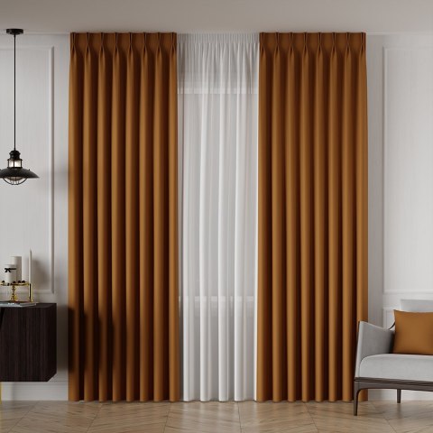 NELIA Tkanina na zasłony typu dimout/blackout, wys. 320cm, kolor 078 pomarańczowy 065553/TDP/078/000320/1