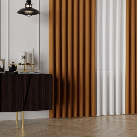 NELIA Tkanina na zasłony typu dimout/blackout, wys. 320cm, kolor 078 pomarańczowy 065553/TDP/078/000320/1