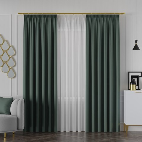 NELIA Tkanina na zasłony typu dimout/blackout, wys. 320cm, kolor 082 butelkowy zielony 065553/TDP/082/000320/1