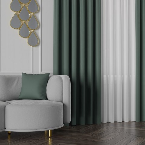 NELIA Tkanina na zasłony typu dimout/blackout, wys. 320cm, kolor 082 butelkowy zielony 065553/TDP/082/000320/1