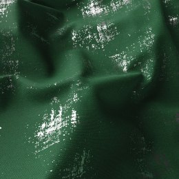 ANGELA Tkanina dekoracyjna, wys. 320cm, kolor 789 butelkowy zielony ze srebrnym nadrukiem TD0020/TDP/789/000320/1