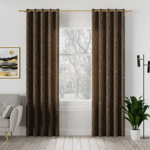 BOTANIKA Tkanina na zasłony, wys. 300 cm, kolor 014 brązowy 374161/TZP/014/000300/1