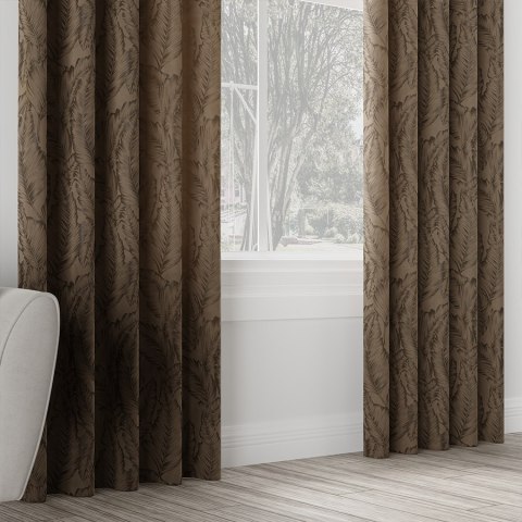 BOTANIKA Tkanina na zasłony, wys. 300 cm, kolor 014 brązowy 374161/TZP/014/000300/1