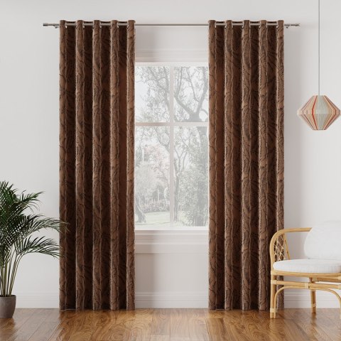 BOTANIKA Tkanina na zasłony, wys. 300 cm, kolor 017 czekoladowy brązowy 374161/TZP/017/000300/1