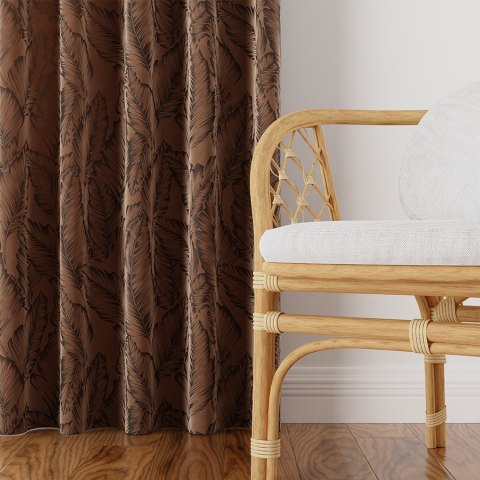 BOTANIKA Tkanina na zasłony, wys. 300 cm, kolor 017 czekoladowy brązowy 374161/TZP/017/000300/1