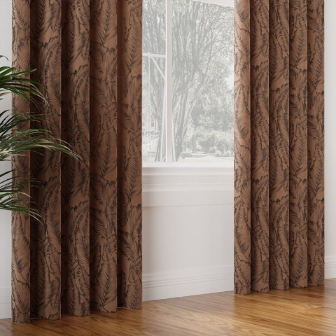 BOTANIKA Tkanina na zasłony, wys. 300 cm, kolor 017 czekoladowy brązowy 374161/TZP/017/000300/1