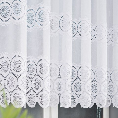 Firanka żakardowa z oczkami tkanymi, wys. 120cm, kolor biały 018535/000/001/000120/1