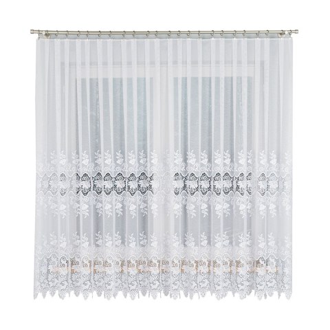 Firanka z aplikacją, pasowa na markizecie, wys. 180cm, kolor biały 122625/433/001/000180/1