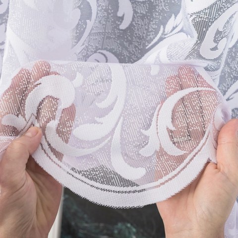 LEOKADIA Firanka żakardowa gotowa, 155x400cm, kolor biały 023034/FBL/001/400155/1