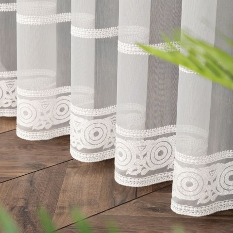 LINUS Firanka haftowana, wysokość 300cm, kolor offwhite z błyskiem 043203/000/001/000300/1