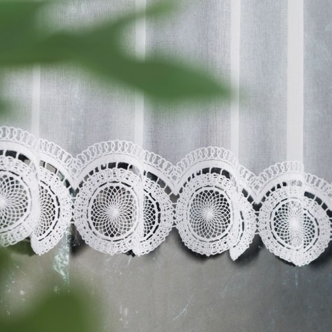 Zazdrostka z aplikacją, pasowa, wysokość 90cm, kolor 001 biały - 112831 112769/000/001/000090/1