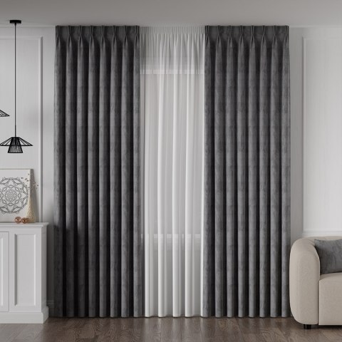 ARON Tkanina na zasłony, wys. 300cm, kolor 001 szary 056003/TDP/001/000300/1