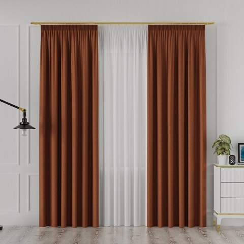 DIEGO Tkanina na zasłony, wys. 295cm, kolor 016 rdzawy pomarańczowy 043090/TDP/016/000295/1