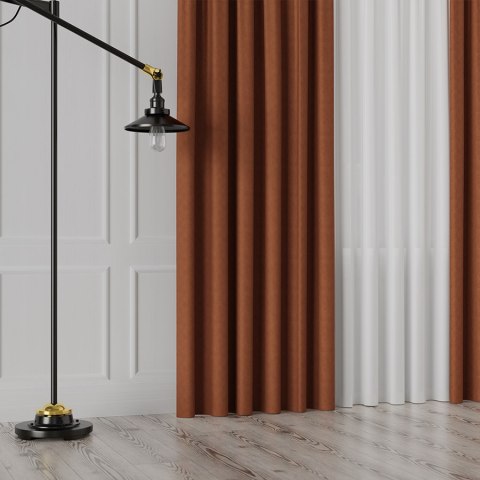 DIEGO Tkanina na zasłony, wys. 295cm, kolor 016 rdzawy pomarańczowy 043090/TDP/016/000295/1