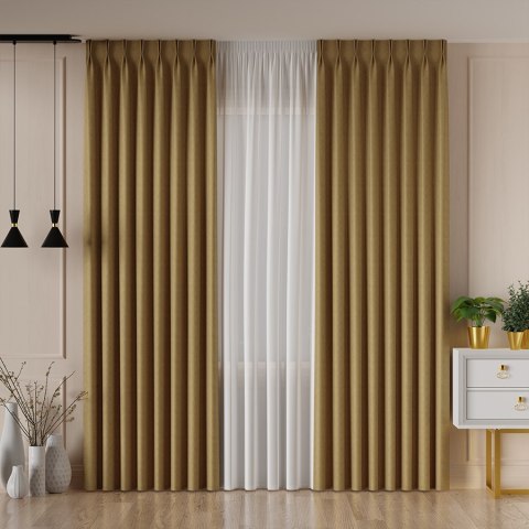 DIEGO Tkanina na zasłony, wys. 295cm, kolor 018 żółty 043090/TDP/018/000295/1