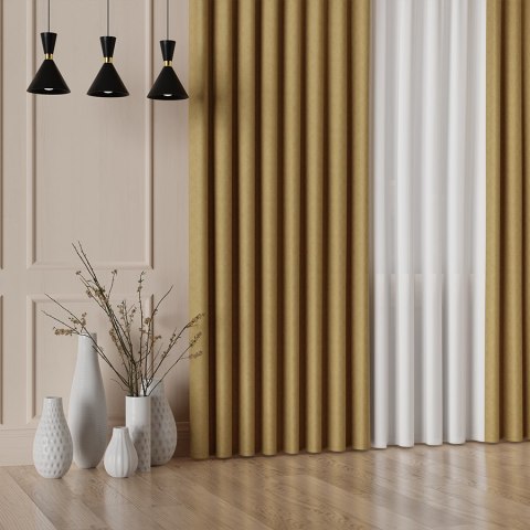 DIEGO Tkanina na zasłony, wys. 295cm, kolor 018 żółty 043090/TDP/018/000295/1