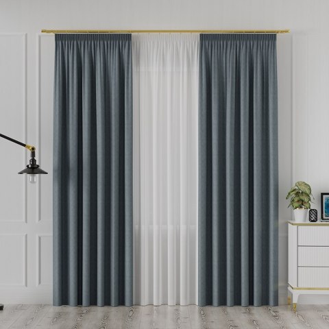 DIEGO Tkanina na zasłony, wys. 295cm, kolor 023 niebieski 043090/TDP/023/000295/1