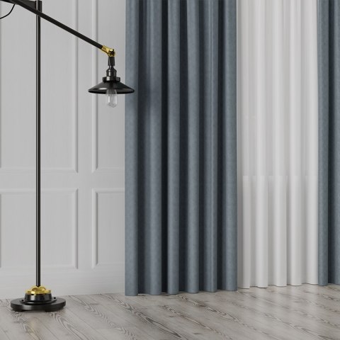 DIEGO Tkanina na zasłony, wys. 295cm, kolor 023 niebieski 043090/TDP/023/000295/1