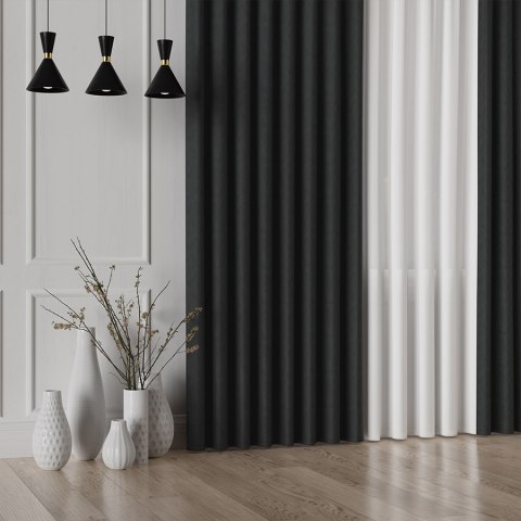 DIEGO Tkanina na zasłony, wys. 295cm, kolor 031 czarny 043090/TDP/031/000295/1