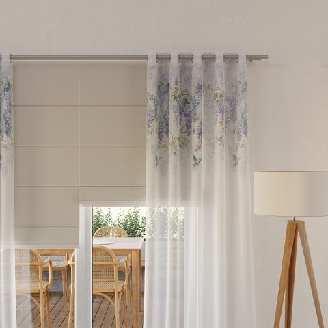 WIOSENNY OGRÓD ESTI Firanka z ołowianką WOAL wzór od góry, wys. 315cm, kolor biały D00137/WOA/G01/000315/1