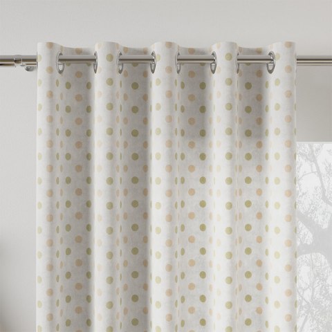 KROPKI Tkanina na zasłony typu MILAS, szer. 150cm, kolor pastelowy oliwkowy D00203/MIL/001/150000/1