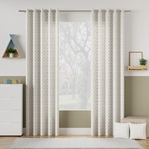 KROPKI Tkanina na zasłony typu MILAS, szer. 150cm, kolor pastelowy oliwkowy D00203/MIL/001/150000/1