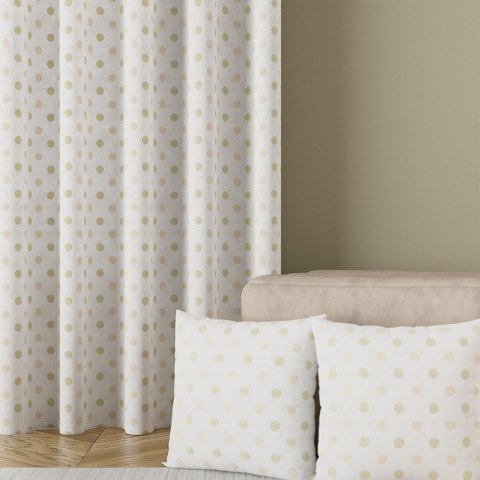 KROPKI Tkanina na zasłony typu MILAS, szer. 150cm, kolor pastelowy oliwkowy D00203/MIL/001/150000/1