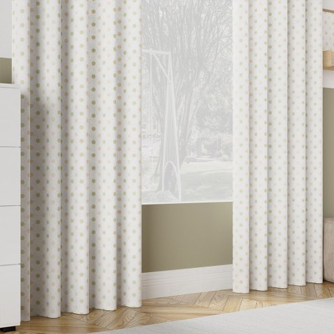 KROPKI Tkanina na zasłony typu MILAS, szer. 150cm, kolor pastelowy oliwkowy D00203/MIL/001/150000/1