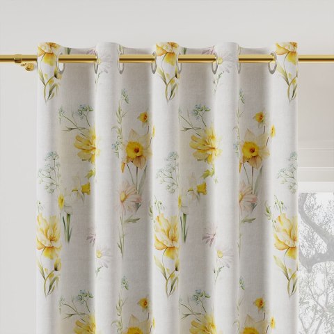 WIOSENNA POLANA Tkanina na zasłony OXFORD WODOODPORNY, szer.145cm, kolor żółty D00208/OXW/001/145000/1