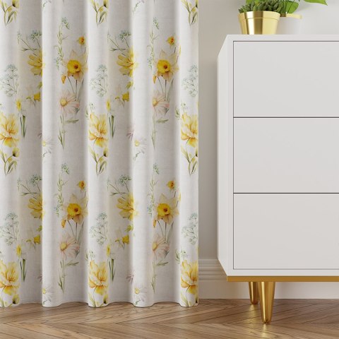 WIOSENNA POLANA Tkanina na zasłony OXFORD WODOODPORNY, szer.145cm, kolor żółty D00208/OXW/001/145000/1