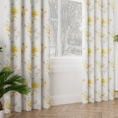 WIOSENNA POLANA Tkanina na zasłony OXFORD WODOODPORNY, szer.145cm, kolor żółty D00208/OXW/001/145000/1