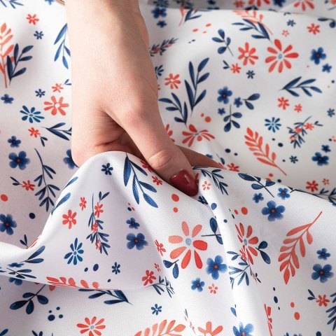 WIOSENNE KWIATUSZKI Tkanina na zasłony OXFORD WODOODPORNY, szer. 145cm, kolor 004 granatowy D00209/OXW/004/145000/1