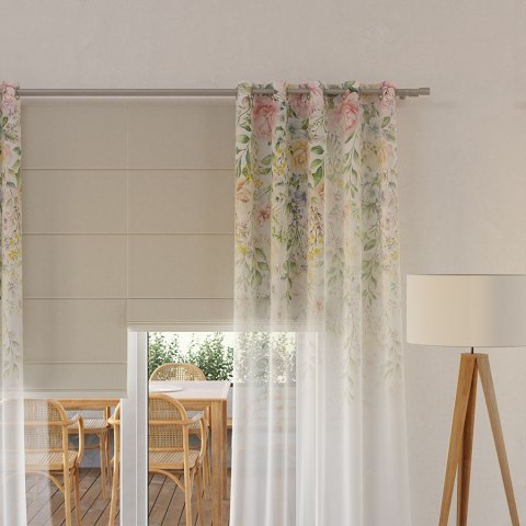 WIOSENNY OGRÓD Firanka z ołowianką WOAL wzór od góry, wys. 315cm, kolor biały D00184/WOA/G01/000315/1