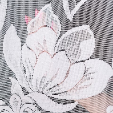 Firanka żakardowa ze wzorem po całości wys. 180cm, kolor biały 023338/000/001/000180/1