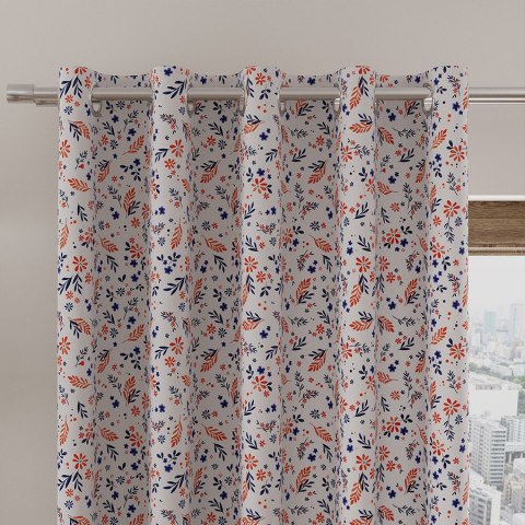 WIOSENNE KWIATUSZKI Tkanina na zasłony OXFORD WODOODPORNY, szer. 145cm, kolor 004 granatowy D00209/OXW/004/145000/1