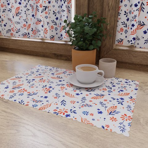 WIOSENNE KWIATUSZKI Tkanina na zasłony OXFORD WODOODPORNY, szer. 145cm, kolor 004 granatowy D00209/OXW/004/145000/1