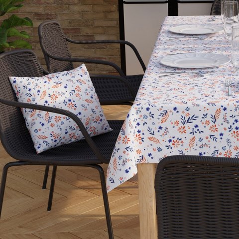 WIOSENNE KWIATUSZKI Tkanina na zasłony OXFORD WODOODPORNY, szer. 145cm, kolor 004 granatowy D00209/OXW/004/145000/1