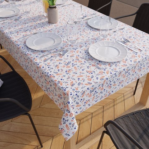 WIOSENNE KWIATUSZKI Tkanina na zasłony OXFORD WODOODPORNY, szer. 145cm, kolor 004 granatowy D00209/OXW/004/145000/1