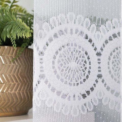 Firanka żakardowa z oczkami tkanymi, wys. 150cm, kolor biały 018535/000/001/000150/1