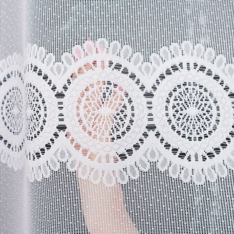 Firanka żakardowa z oczkami tkanymi, wys. 150cm, kolor biały 018535/000/001/000150/1