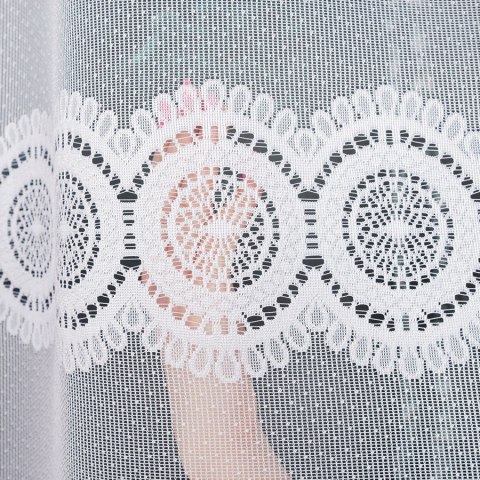 Firanka żakardowa z oczkami tkanymi, wys. 160cm, kolor biały 018535/000/001/000160/1